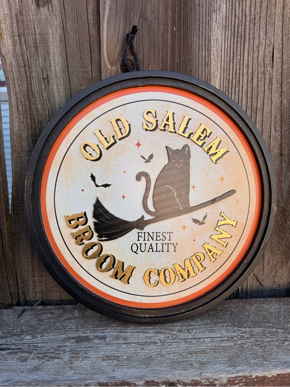 Old Salem Broom Company wooden sign